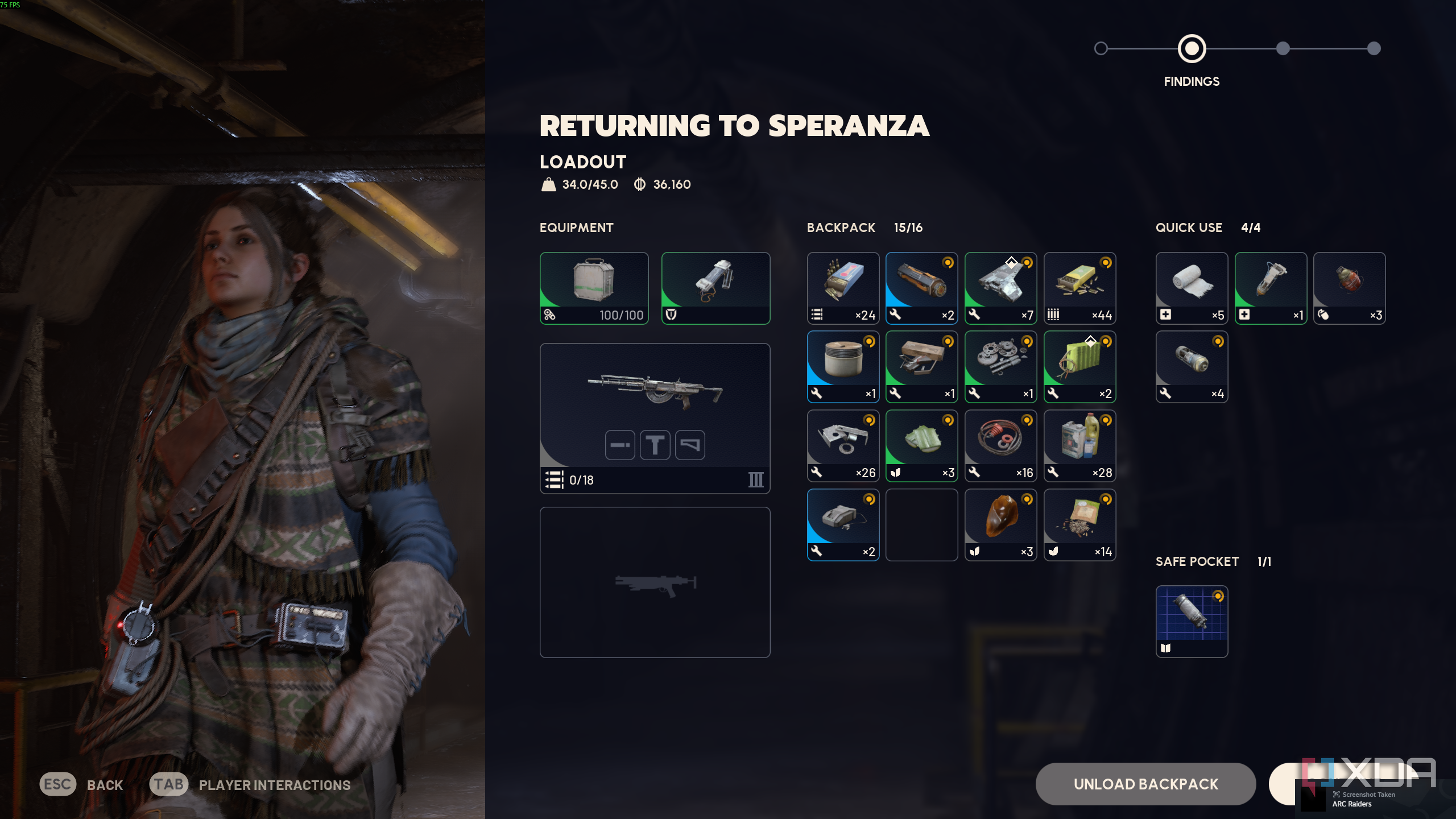 Extracting with a full inventory in Arc Raiders.