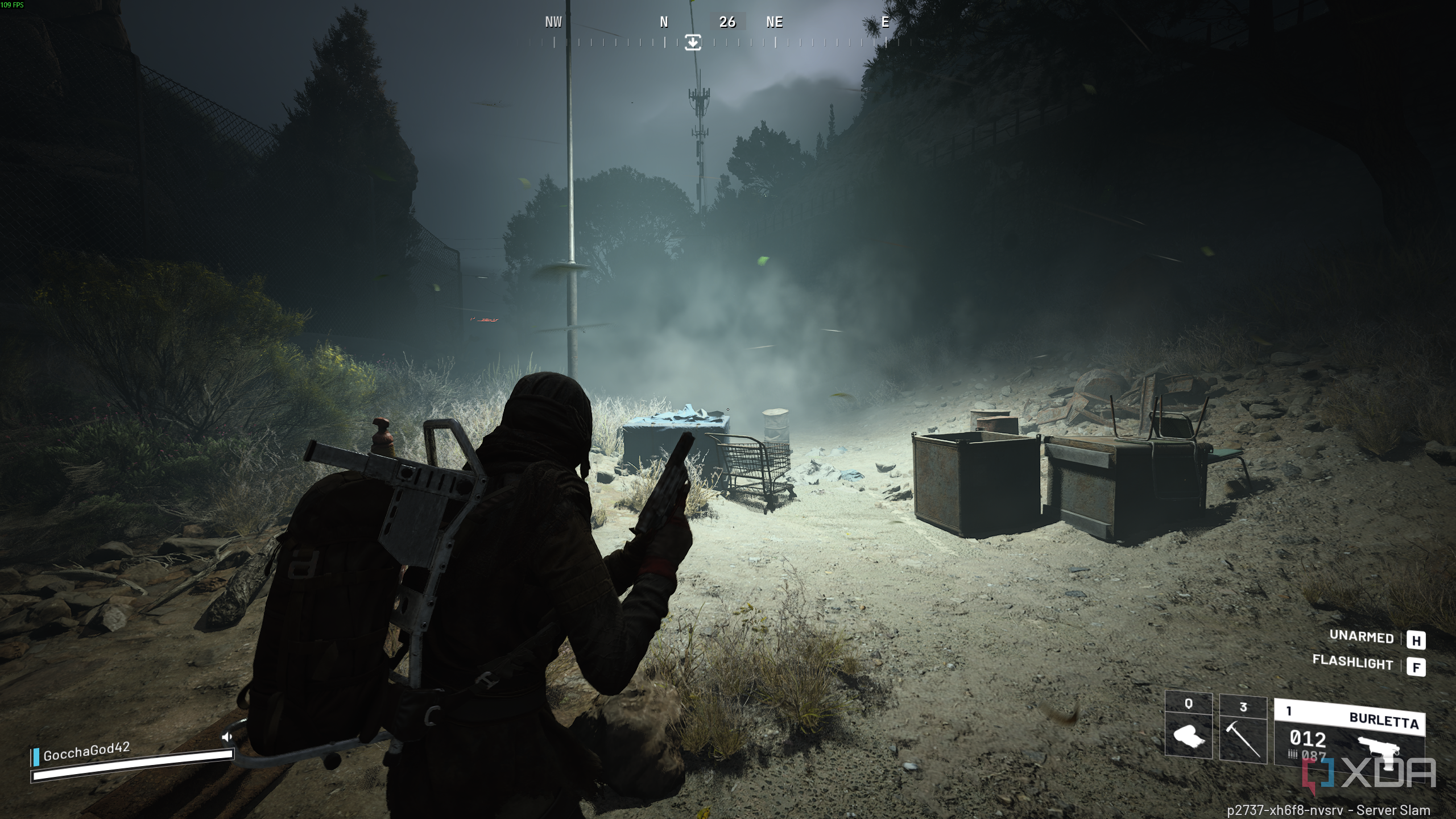 Gameplay screenshot of a night-time raid in Arc Raiders.