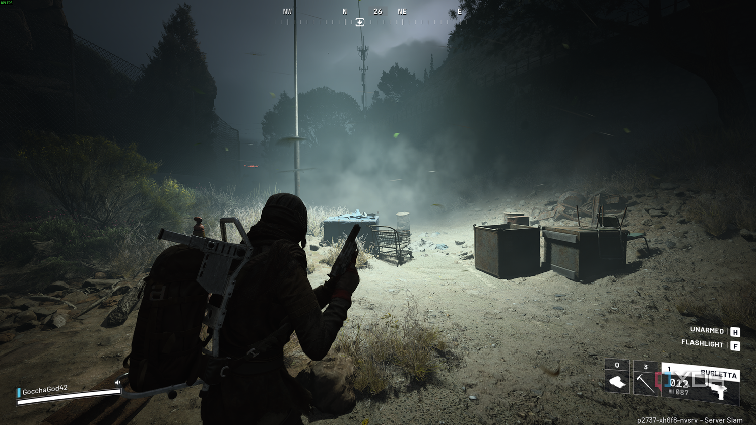 Gameplay screenshot of a night-time raid in Arc Raiders.