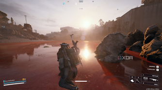 Sunlight shining on the Red Lakes in Arc Raiders.