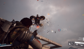 Shooting at a drone in Arc Raiders.