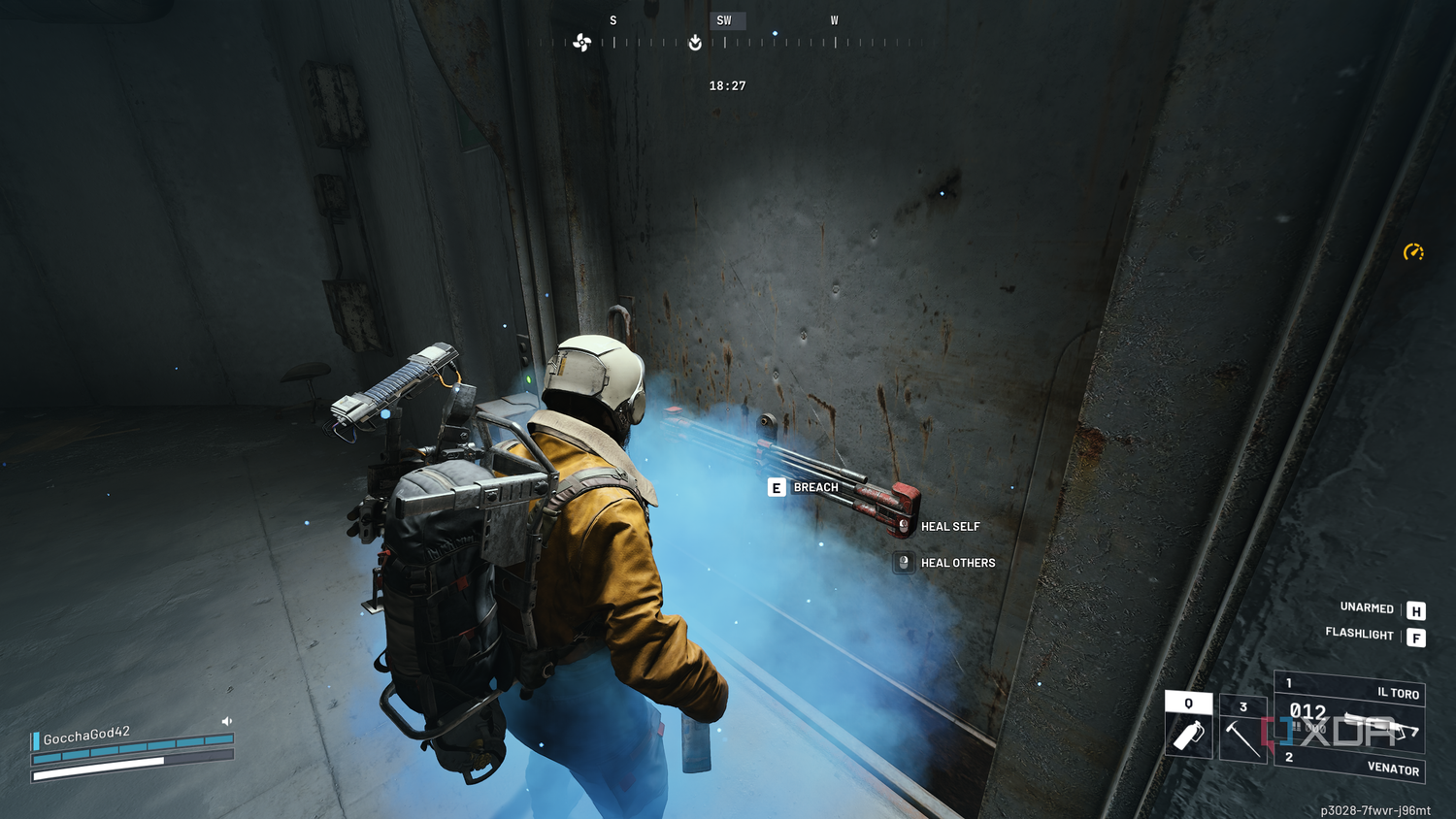 Healing after using a door blocker in Arc Raiders.