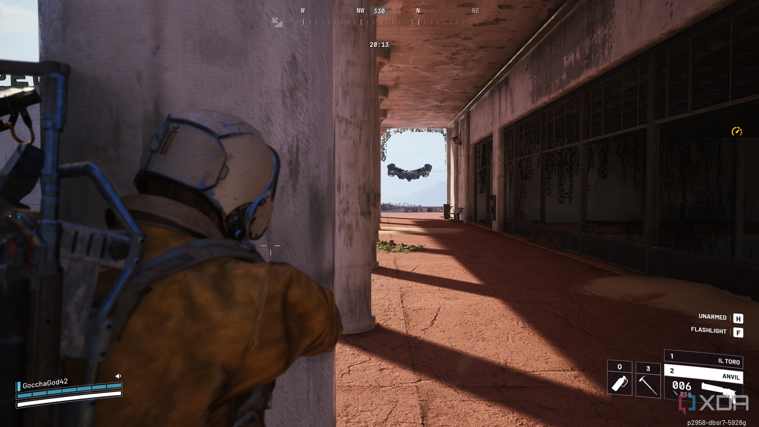 Hiding from a huge Rocketeer in Arc Raiders.