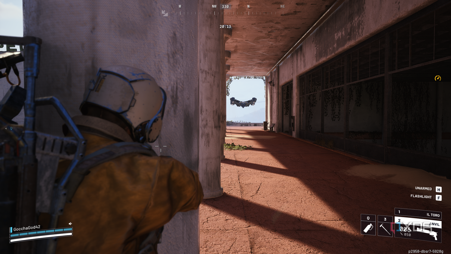 Hiding from a huge Rocketeer in Arc Raiders.