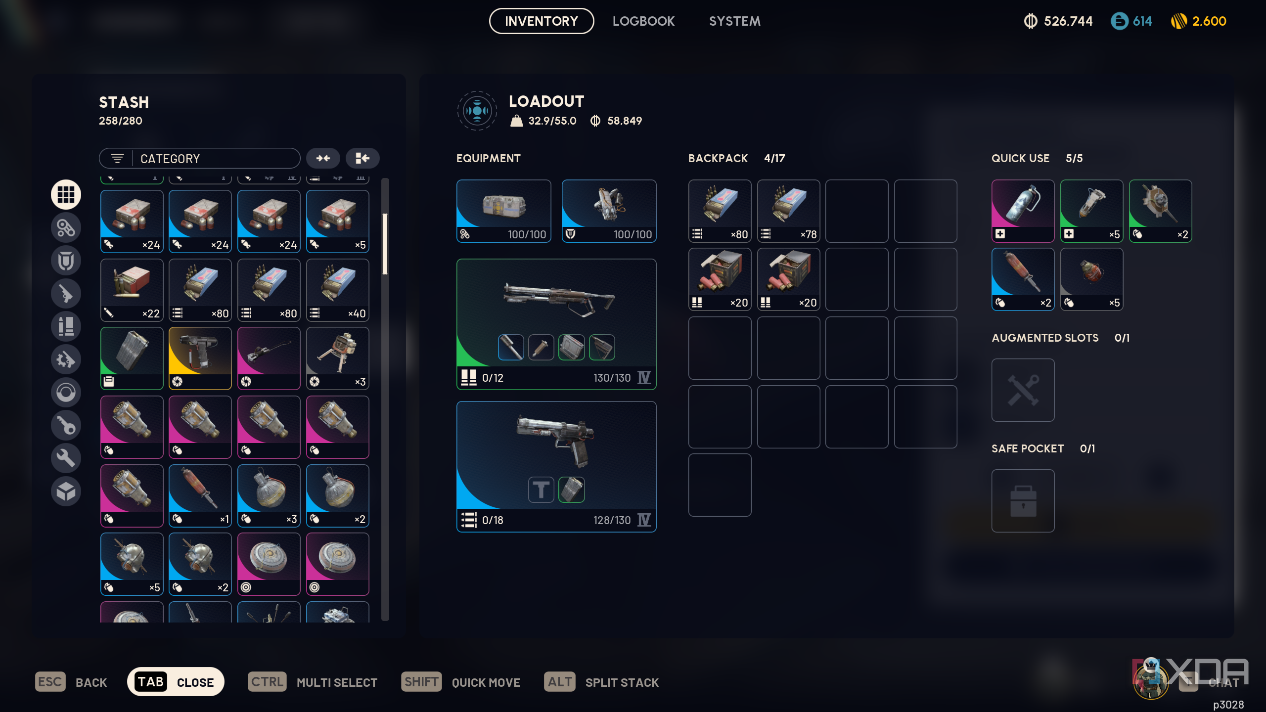 Grenade-heavy loadout in Arc Raiders.
