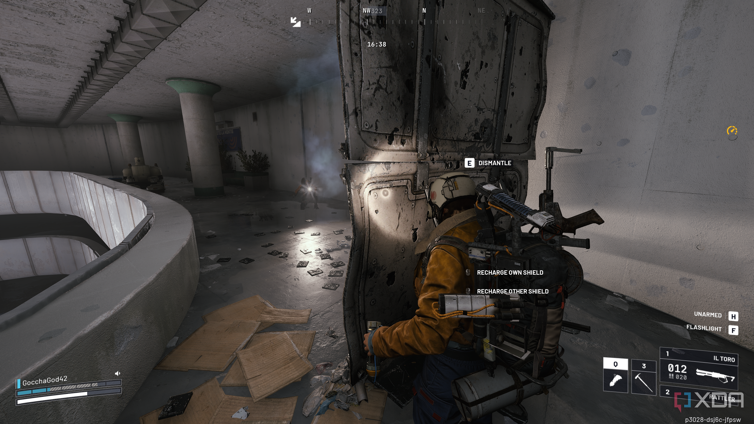 Healing behind a barricade in Arc Raiders.