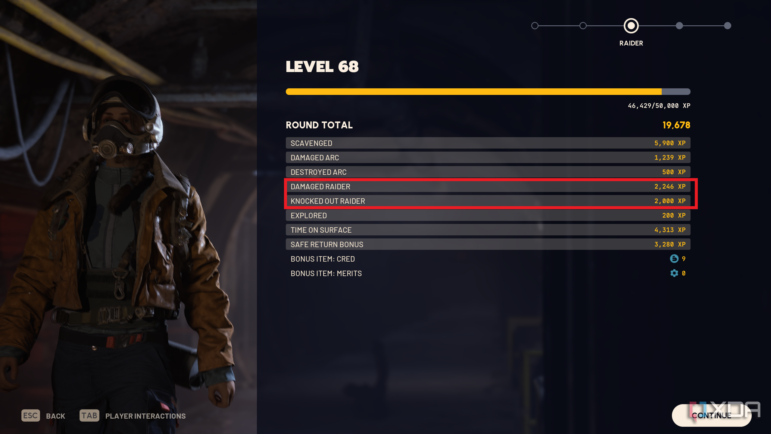 Raider Damage and XP in Arc Raiders.