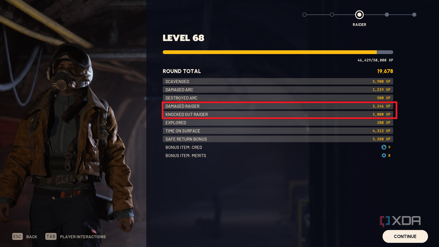 Raider Damage and XP in Arc Raiders.