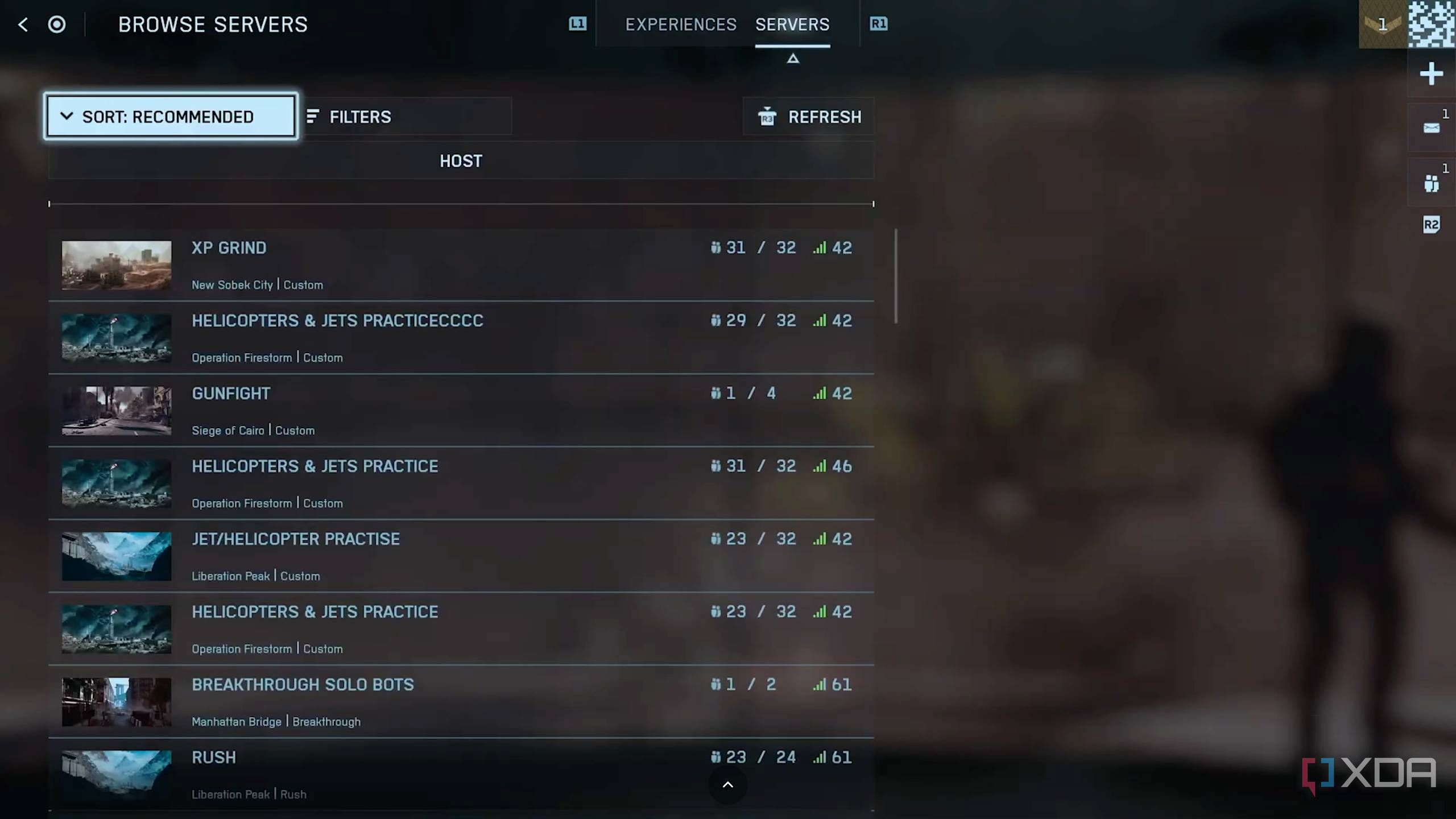 Server Browser in Battlefield 6.