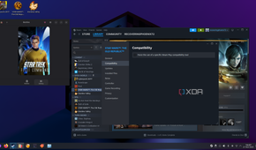 Bazzite desktop showing Steam and game icons