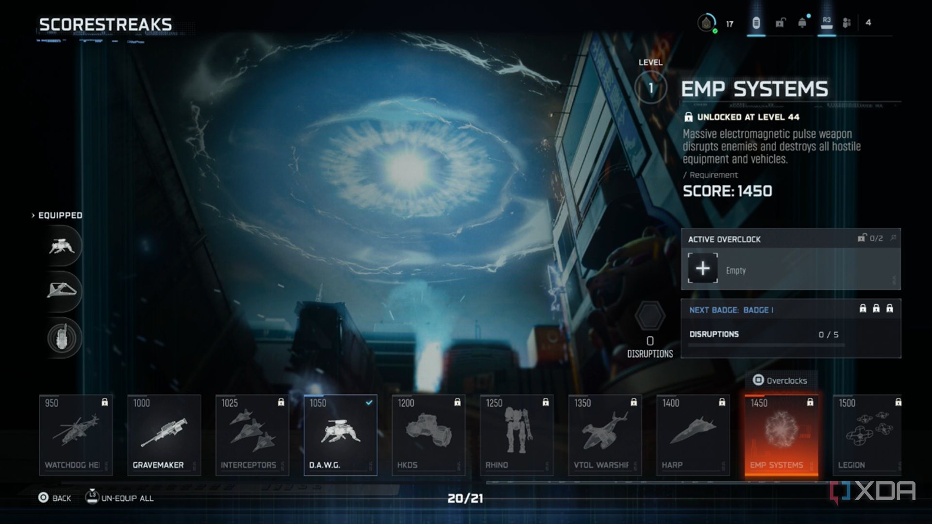 A screenshot of killstreak loadout screen from Call of Duty: Black Ops 7