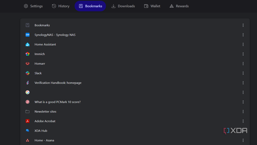 página de marcadores en valiente