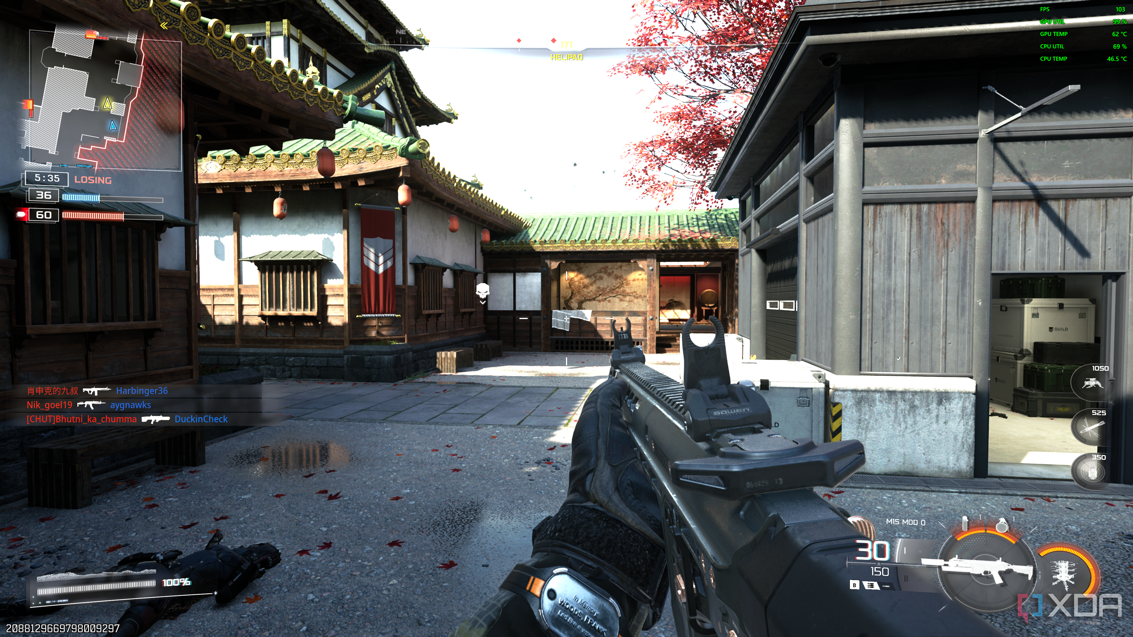 Call of Duty Black Ops 7 multiplayer on an RX 7800 XT.