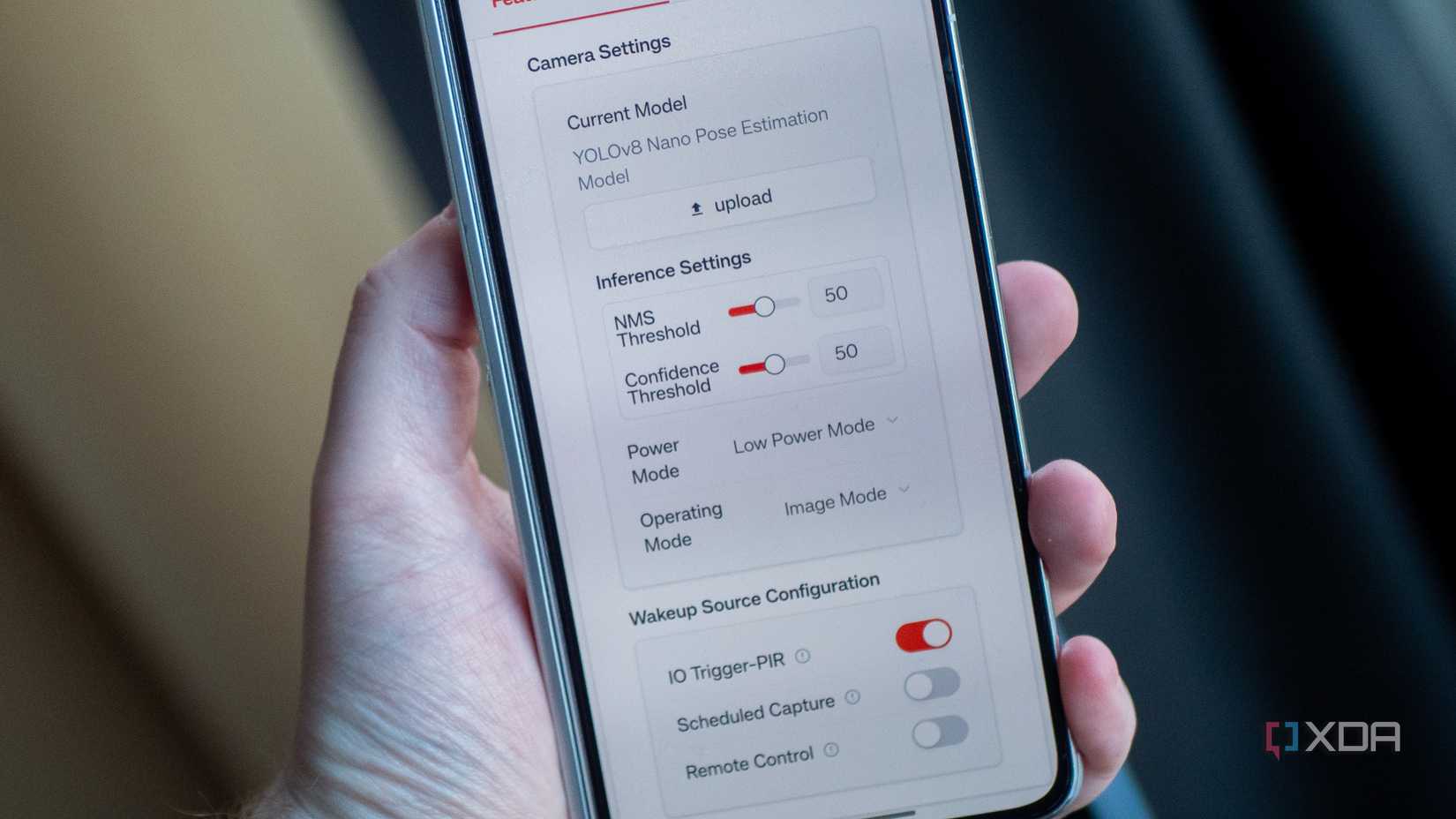 YOLO settings on the Camthink NE301