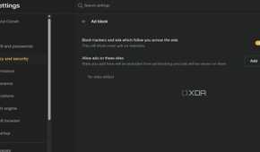 Comet ad-blocker settings