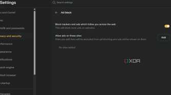 Comet ad-blocker settings