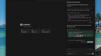 cursor homepage with agent