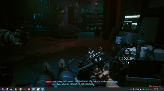 Cyberpunk 2077 gameplay on Bazzite