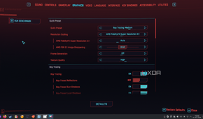 Cyberpunk 2077 graphics settings on Bazzite