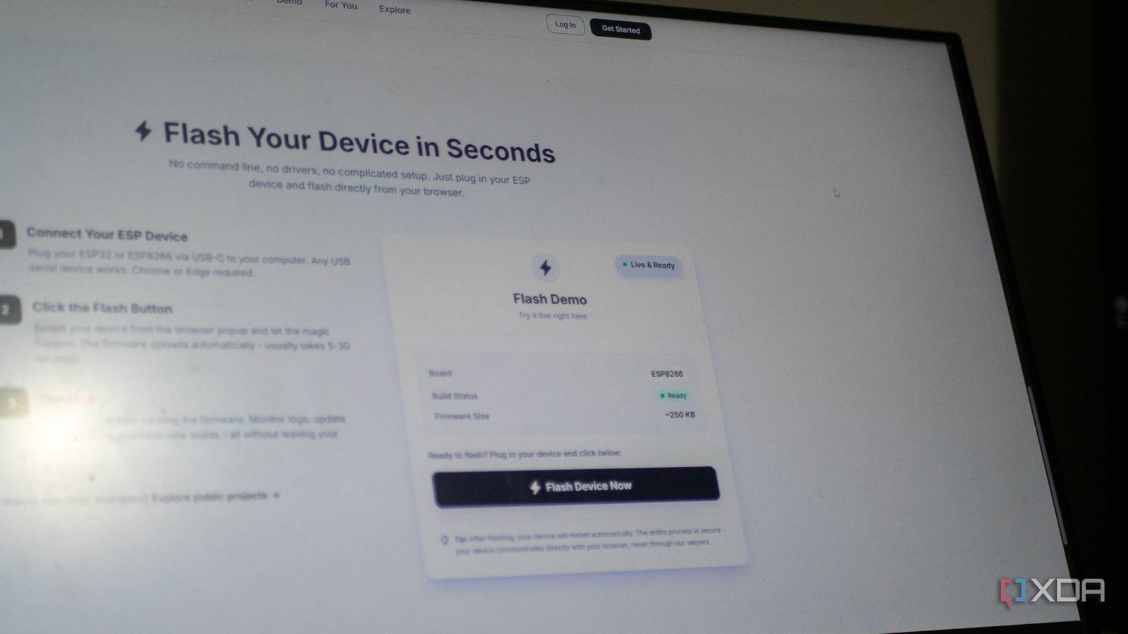 FlashESP puts the ESP32 Arduino IDE in your browser for free, no extra software required