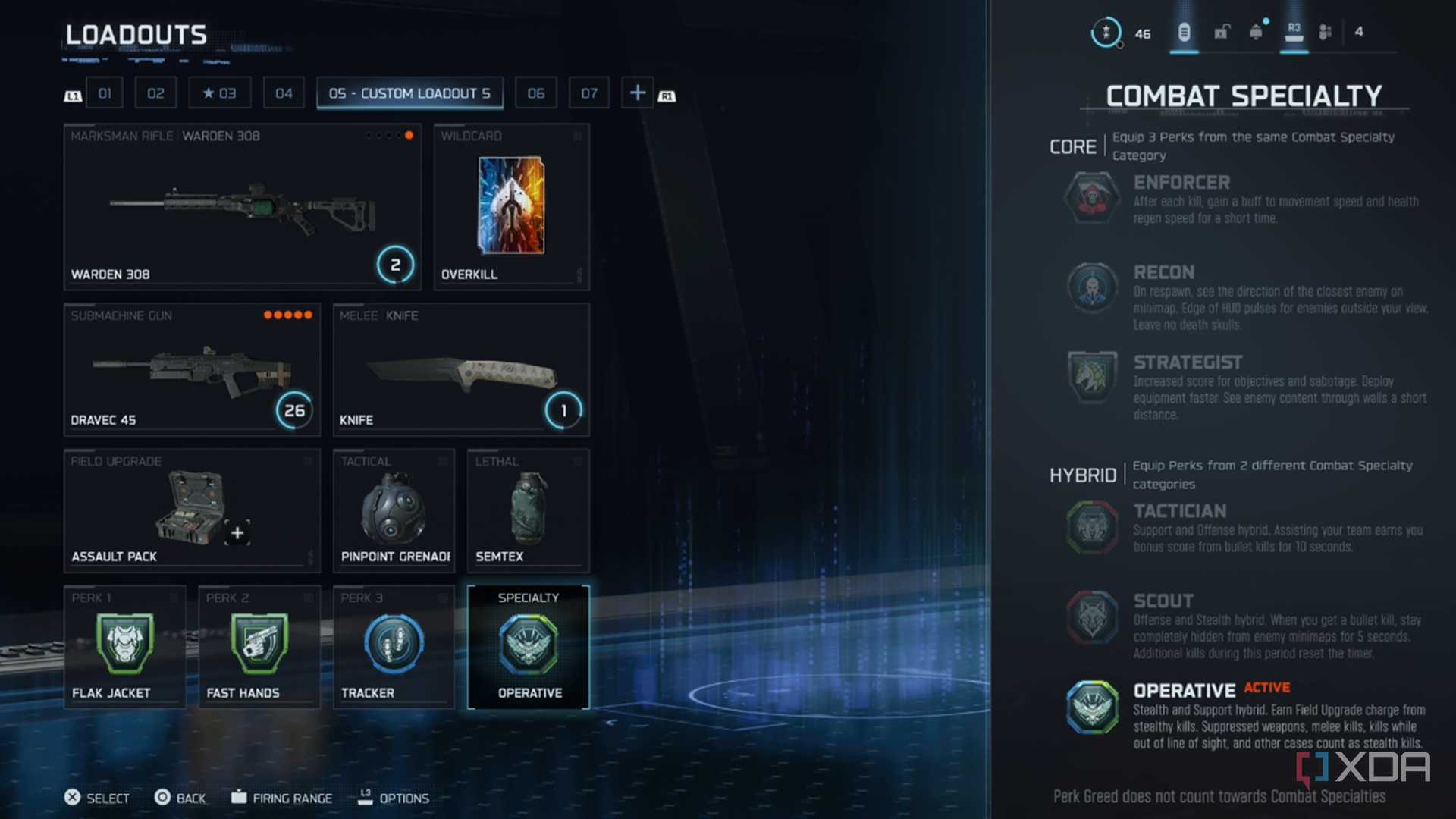 A screenshot of the custom loadout screen from Call of Duty: Black Ops 7