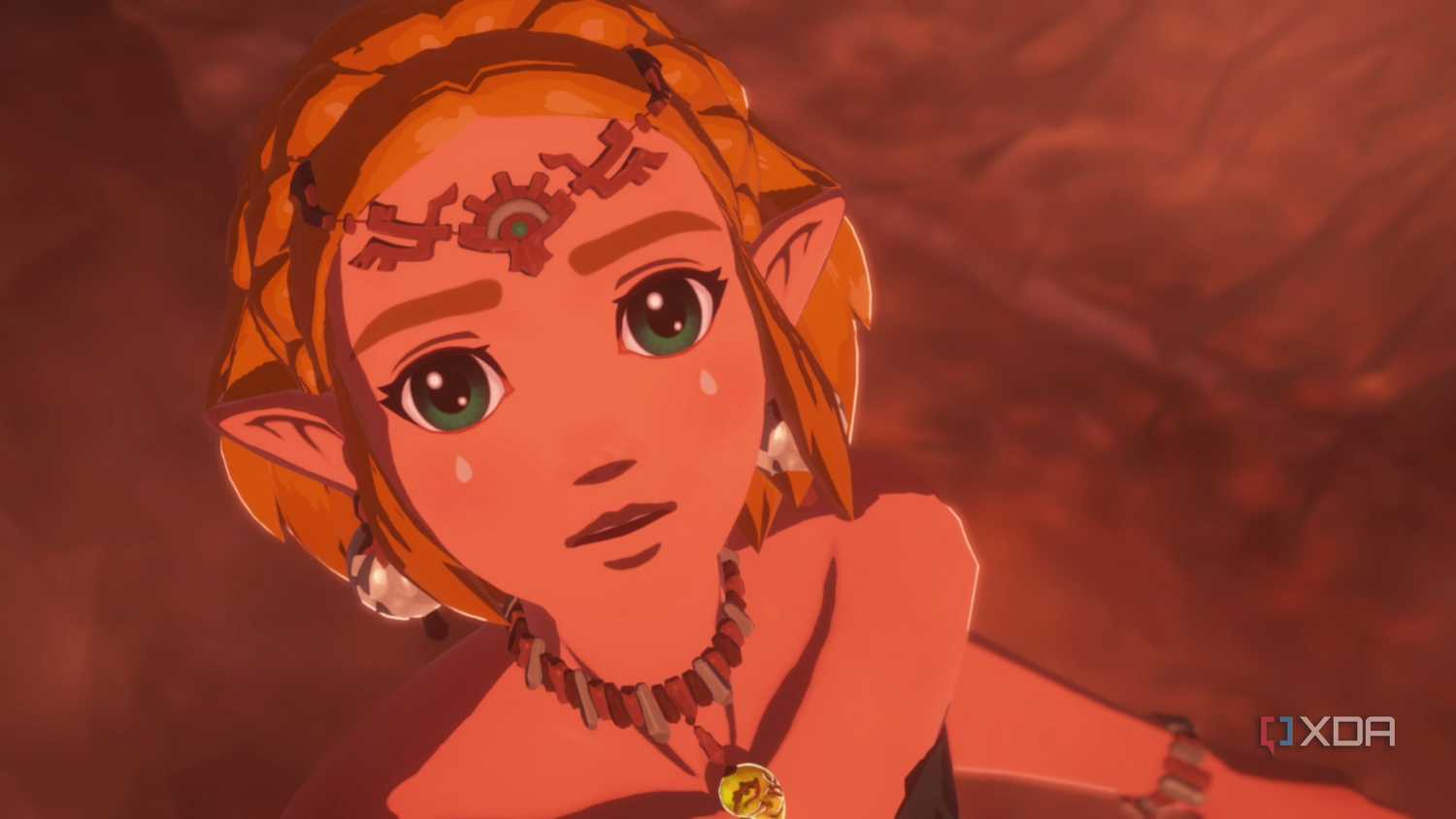 Zelda looks up toward the sky in Hyrule Warriors: Age of Imprisonment