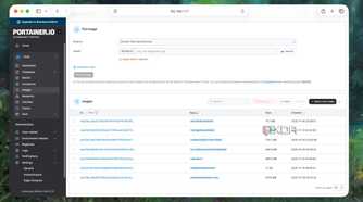 Images list in Portainer