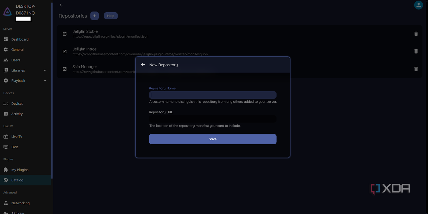 Add a new repository, ensuring you have the correct URL.