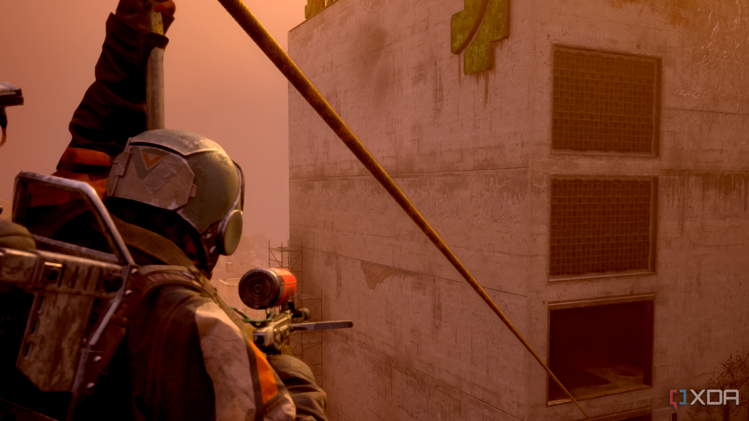 Ziplining in Buried City in Arc Raiders.