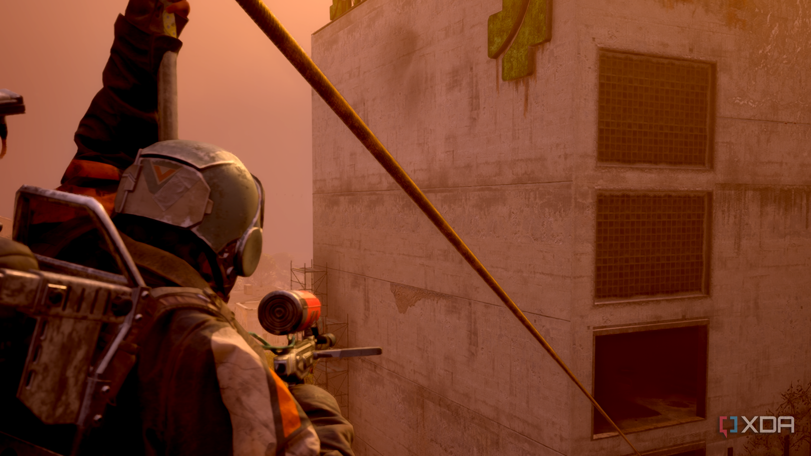 Ziplining in Buried City in Arc Raiders.