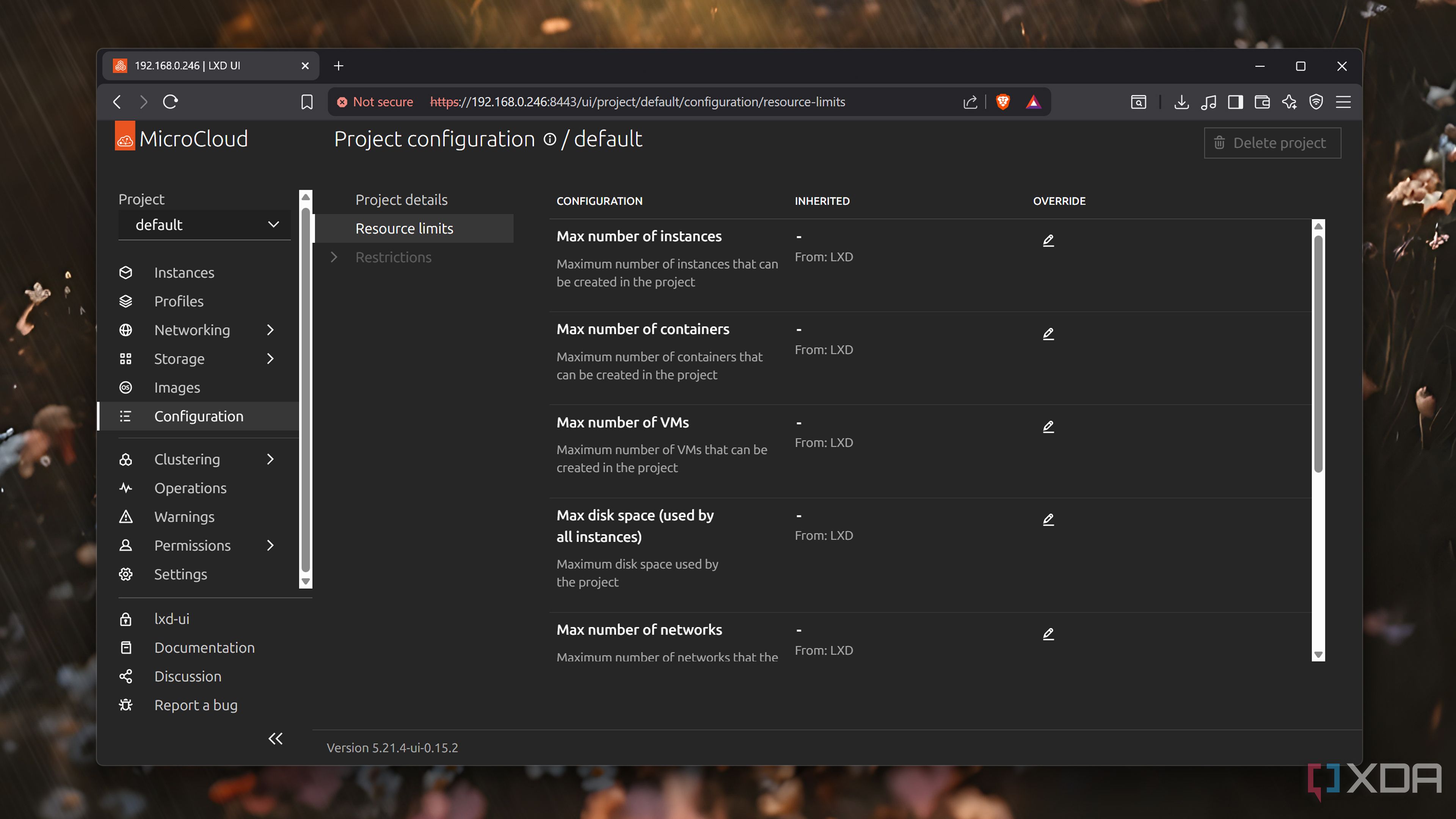Setting resource limits in MicroCloud
