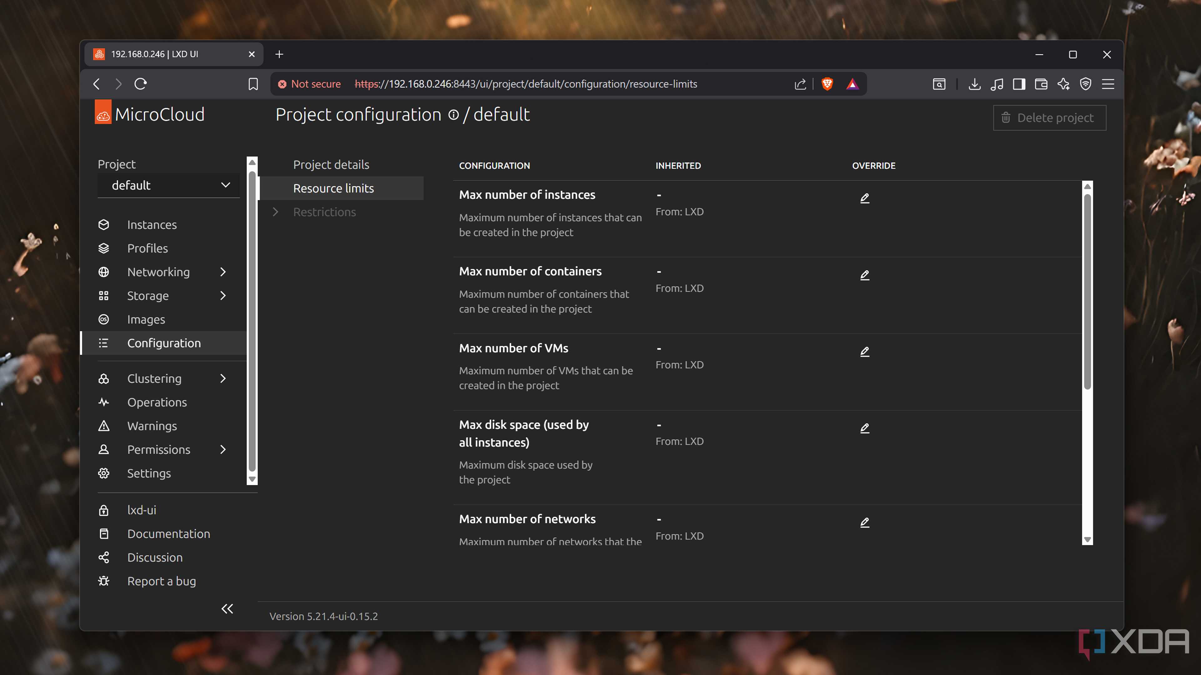 Setting resource limits in MicroCloud
