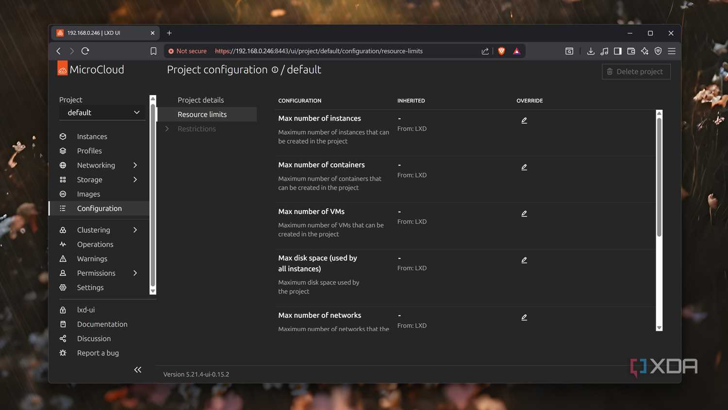Setting resource limits in MicroCloud