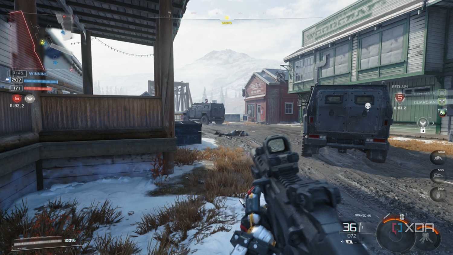 A screenshot of multiplayer gameplay from Call of Duty: Black Ops 7