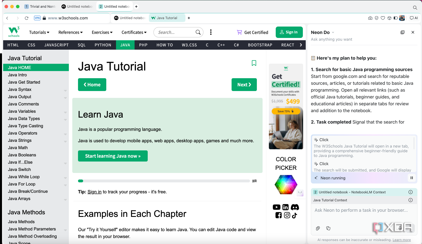 I can’t imagine using NotebookLM without an AI browser