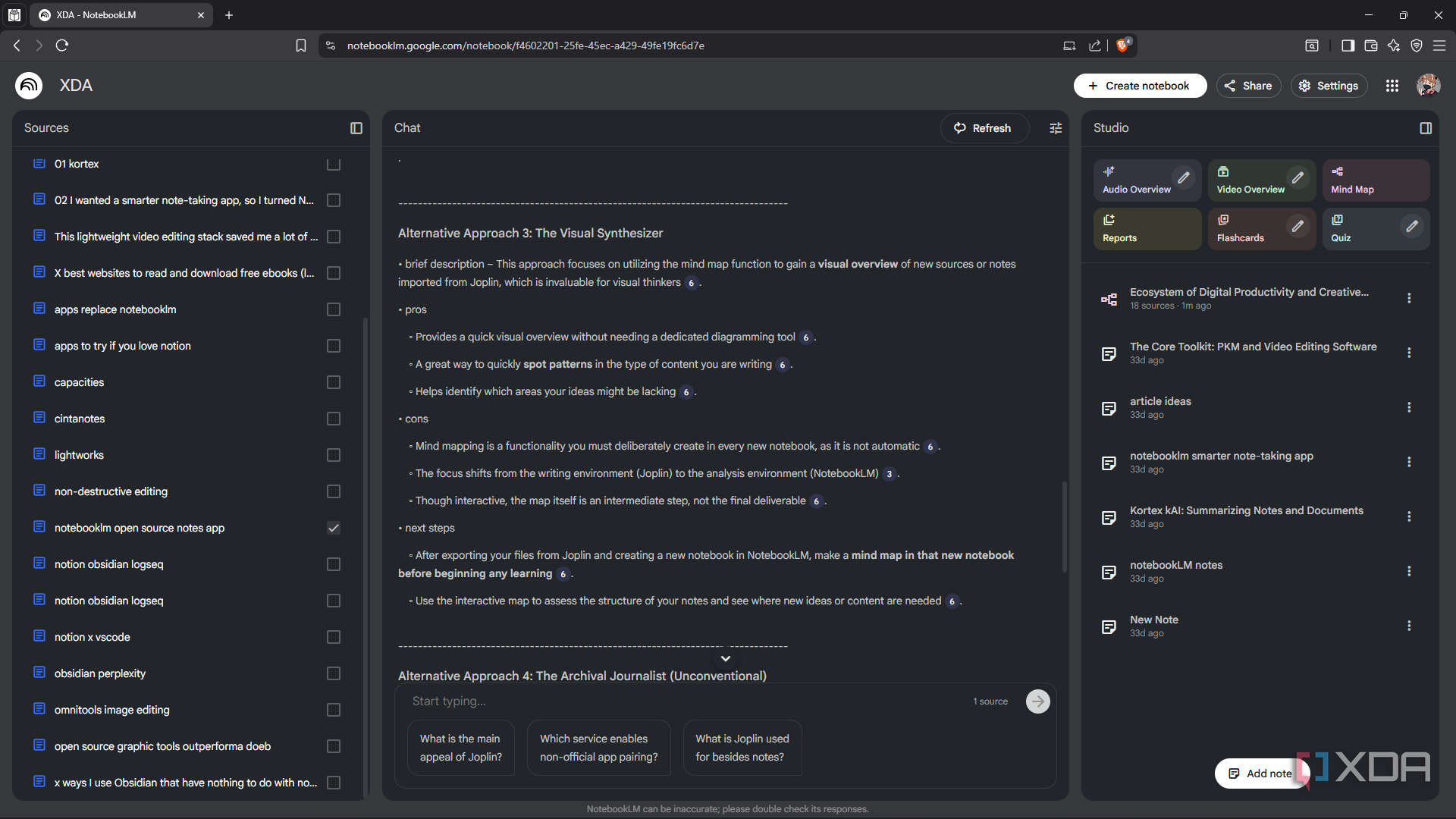 I started using NotebookLM with my favorite open-source notes app