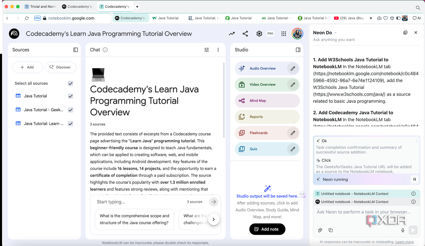 Add Source I can’t imagine using NotebookLM without an AI browser