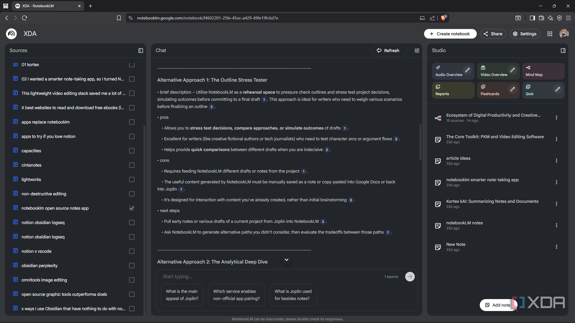 I started using NotebookLM with my favorite open-source notes app