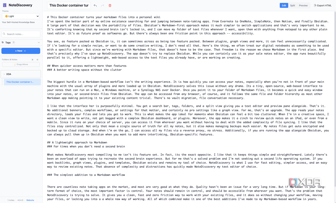 NoteDiscovery Edit vie2w