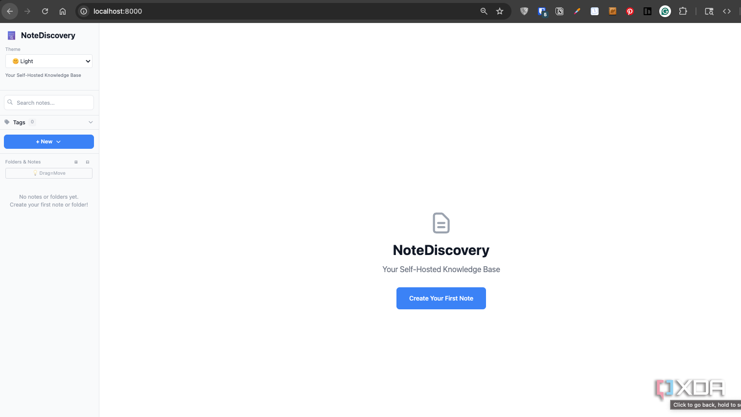 NoteDiscovery home page
