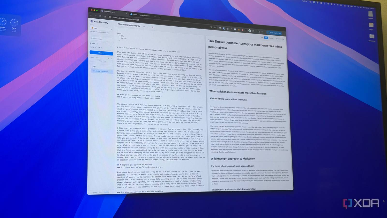 This Docker container turns your markdown files into a personal wiki