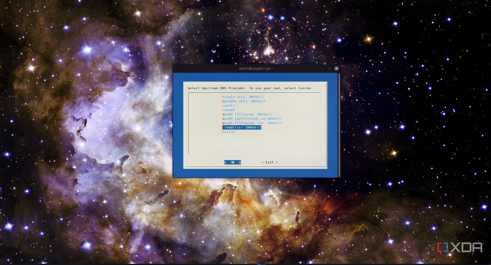 Choose an upstream DNS provider in Pi-hole configuration