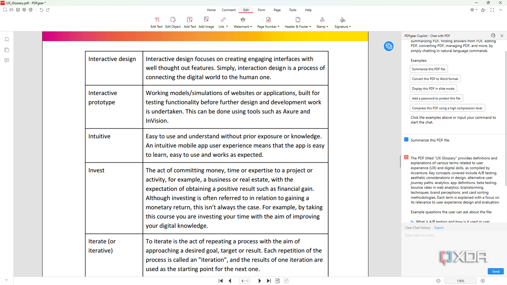 Solicitar copiloto en PDFGear