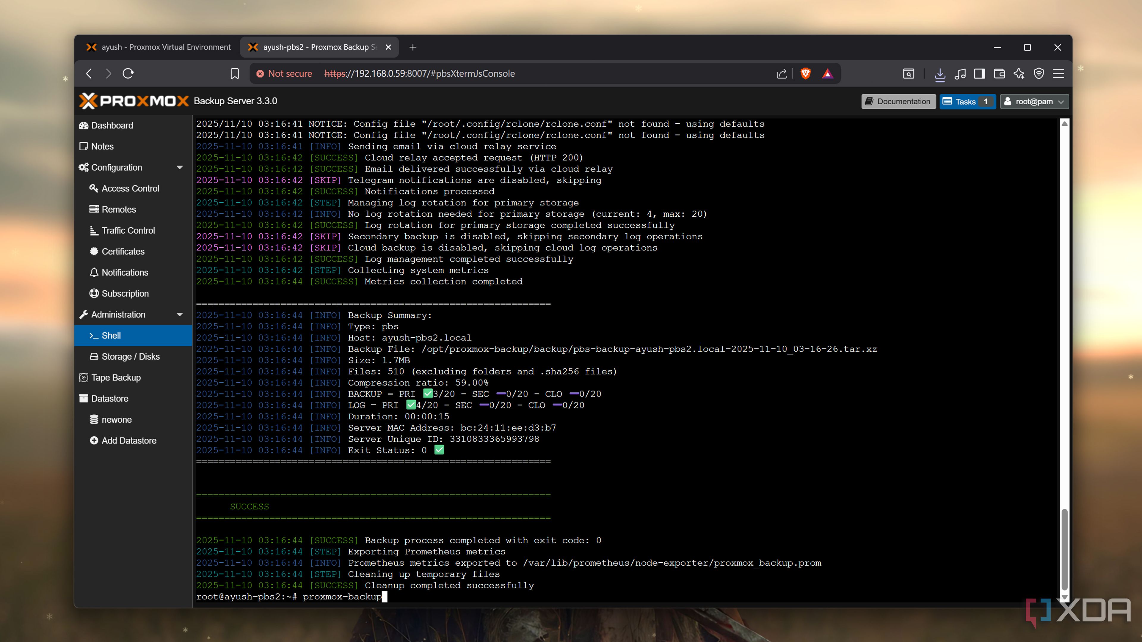 I use this free backup tool with my Proxmox and PBS instances, and it's ...