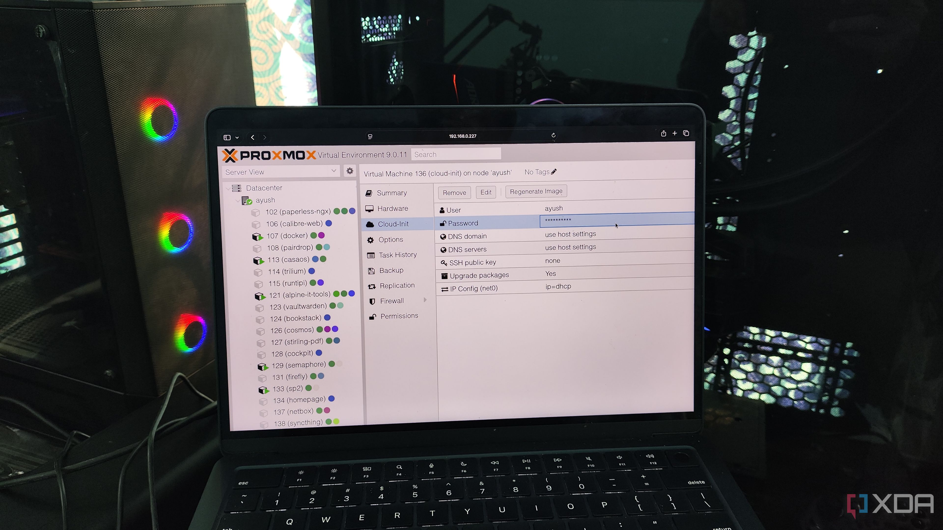 Accessing the Cloud-Init settings on Proxmox