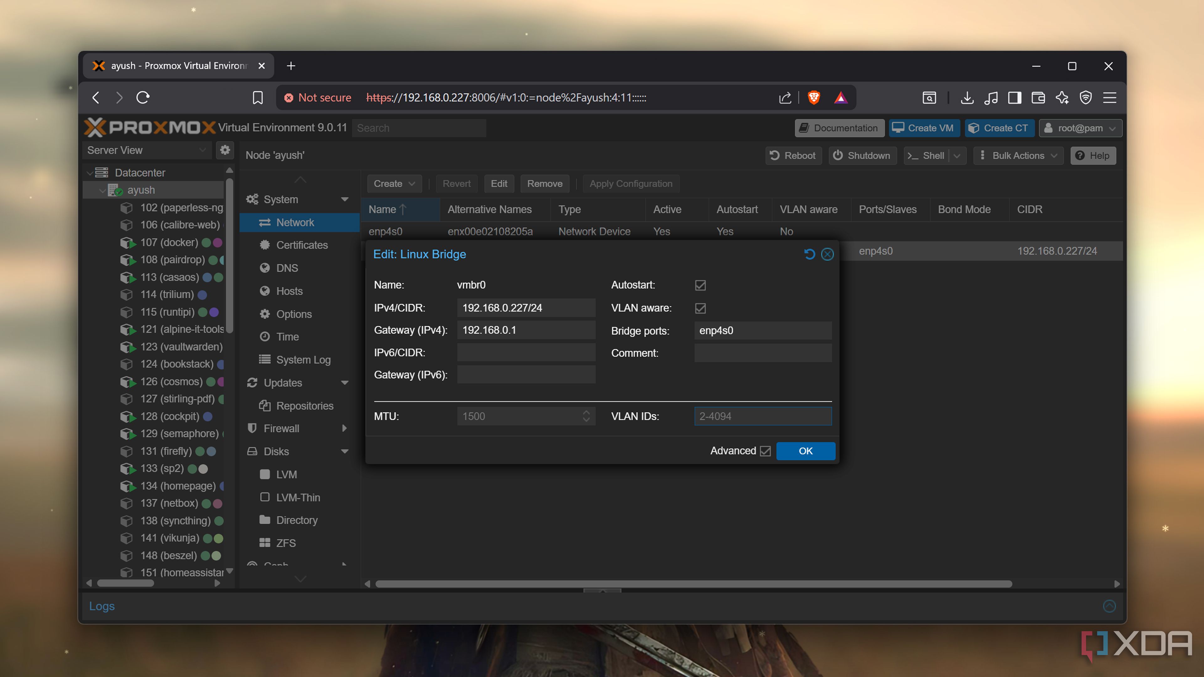 Enabling VLAN Aware on Proxmox