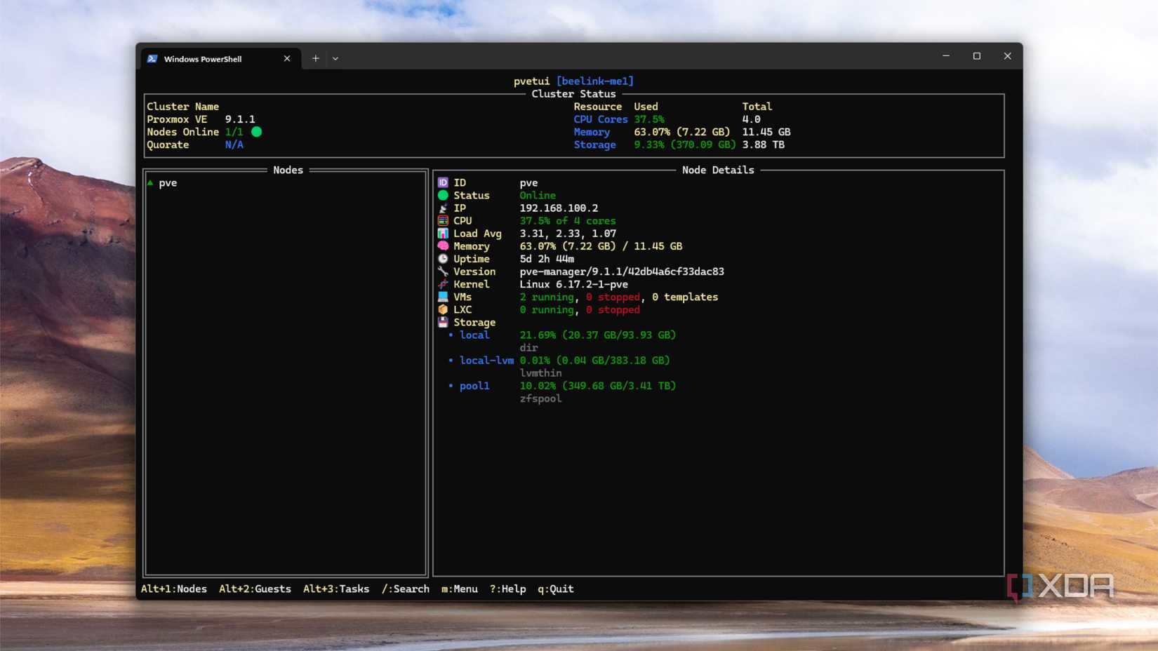 pvetui se utiliza para administrar mi nodo proxmox
