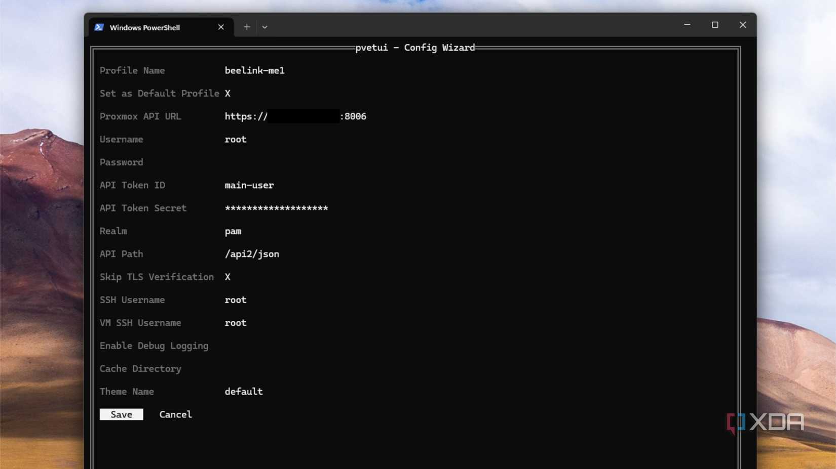 configuración interactiva pvetui