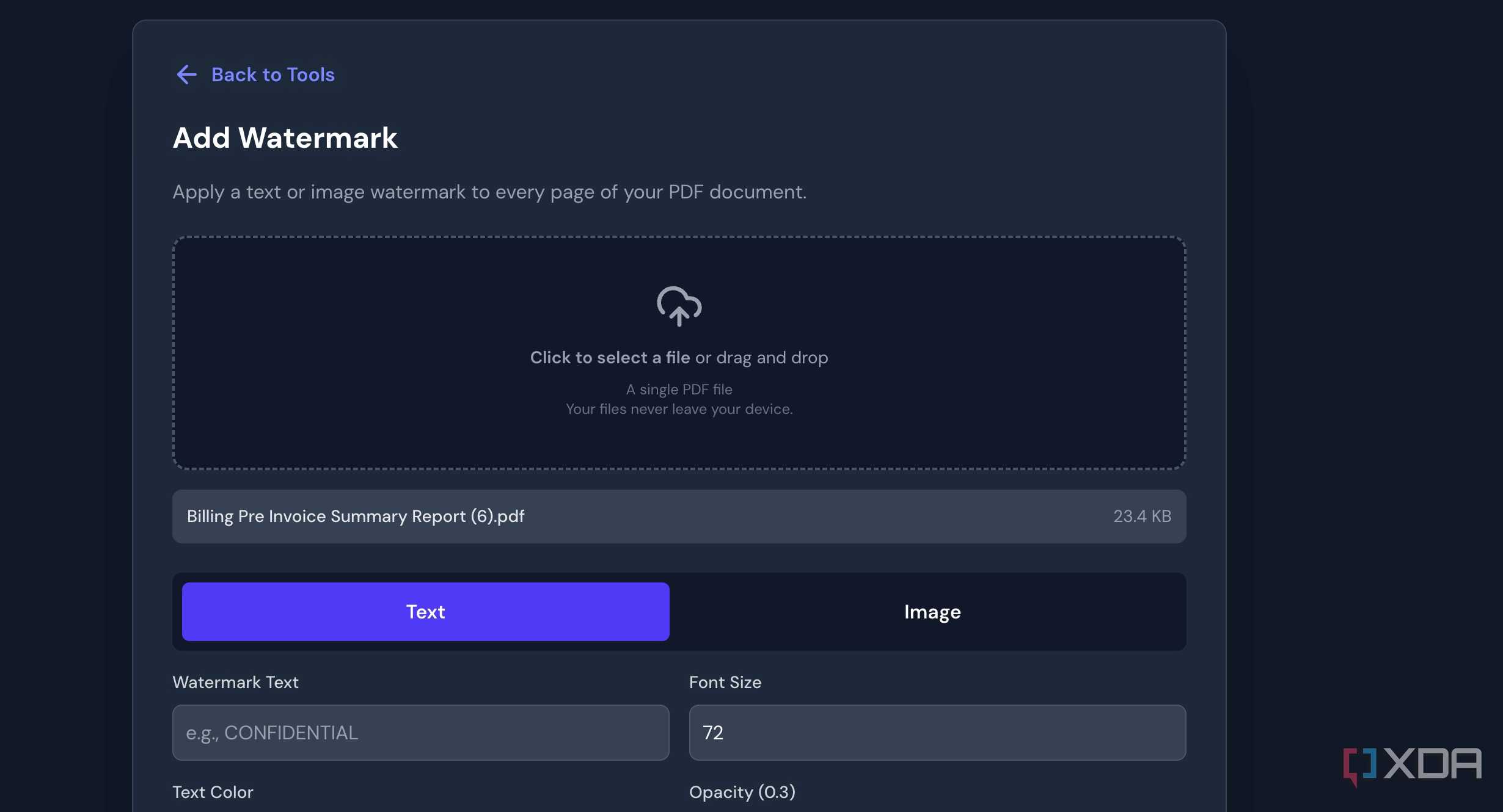 add watermark using BentoPDF