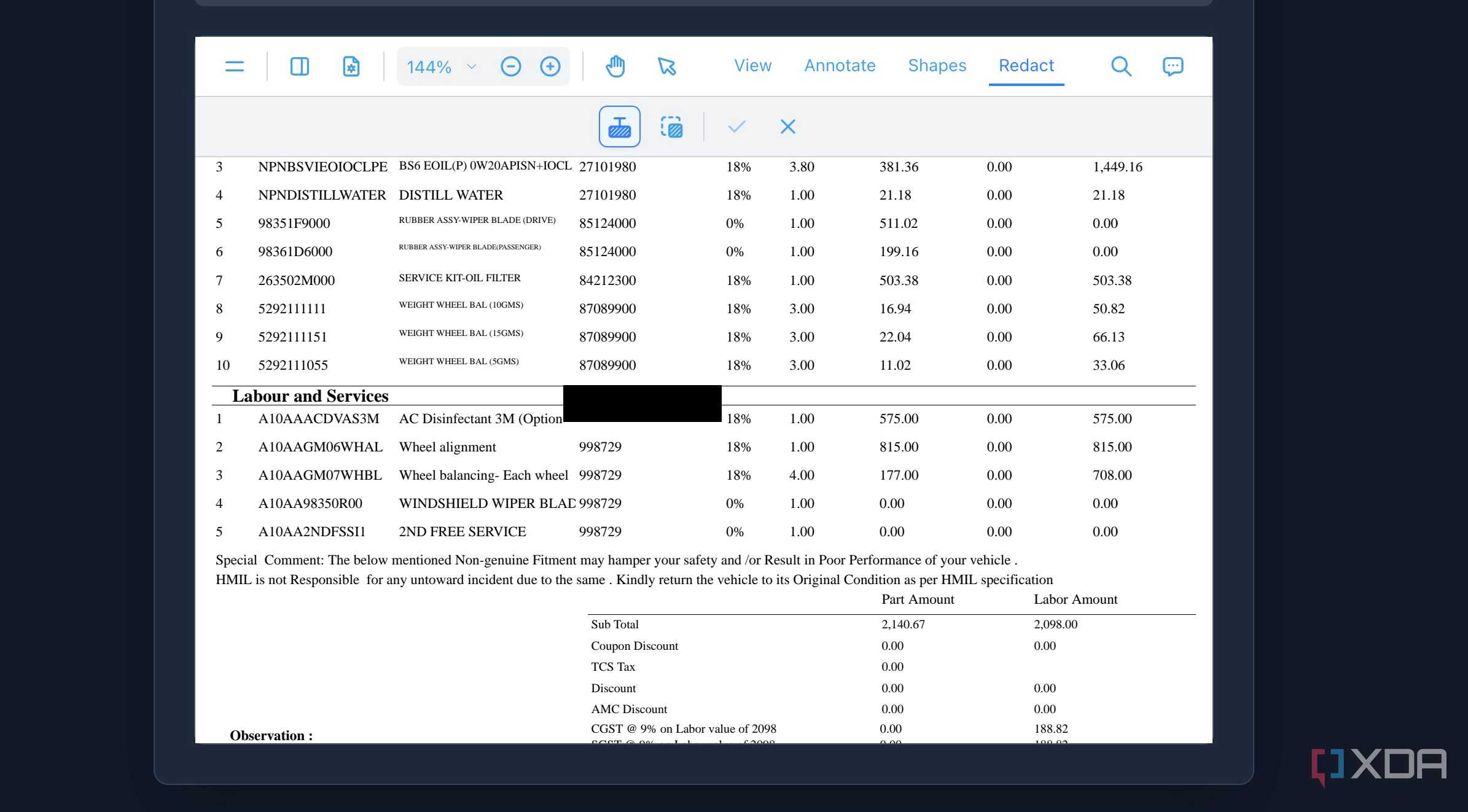 redact information in BentoPDF
